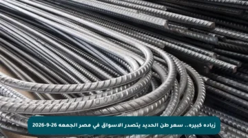 زيادة كبيرة.. سعر طن الحديد يتصدر الأسواق في مصر الجمعة 26-9-2026